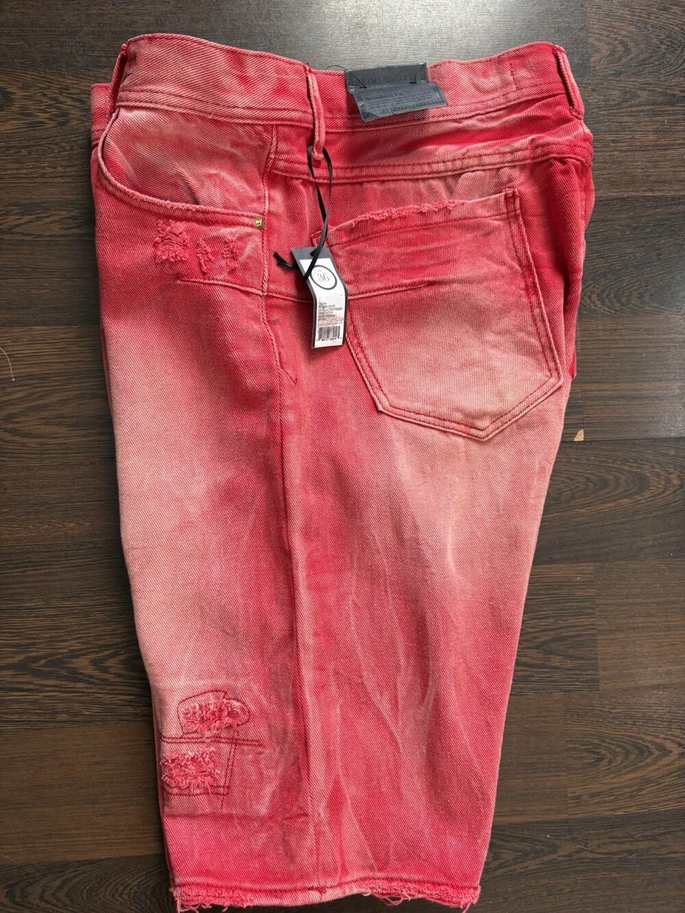 Men’s Akoo Distressed Sunrise, Strawberry Vanilla Size 36 Jean Shorts